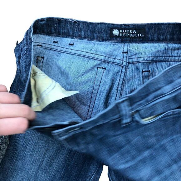 Rock & Republic Embroidered Jeans Size 31 Blue - Picture 9 of 9